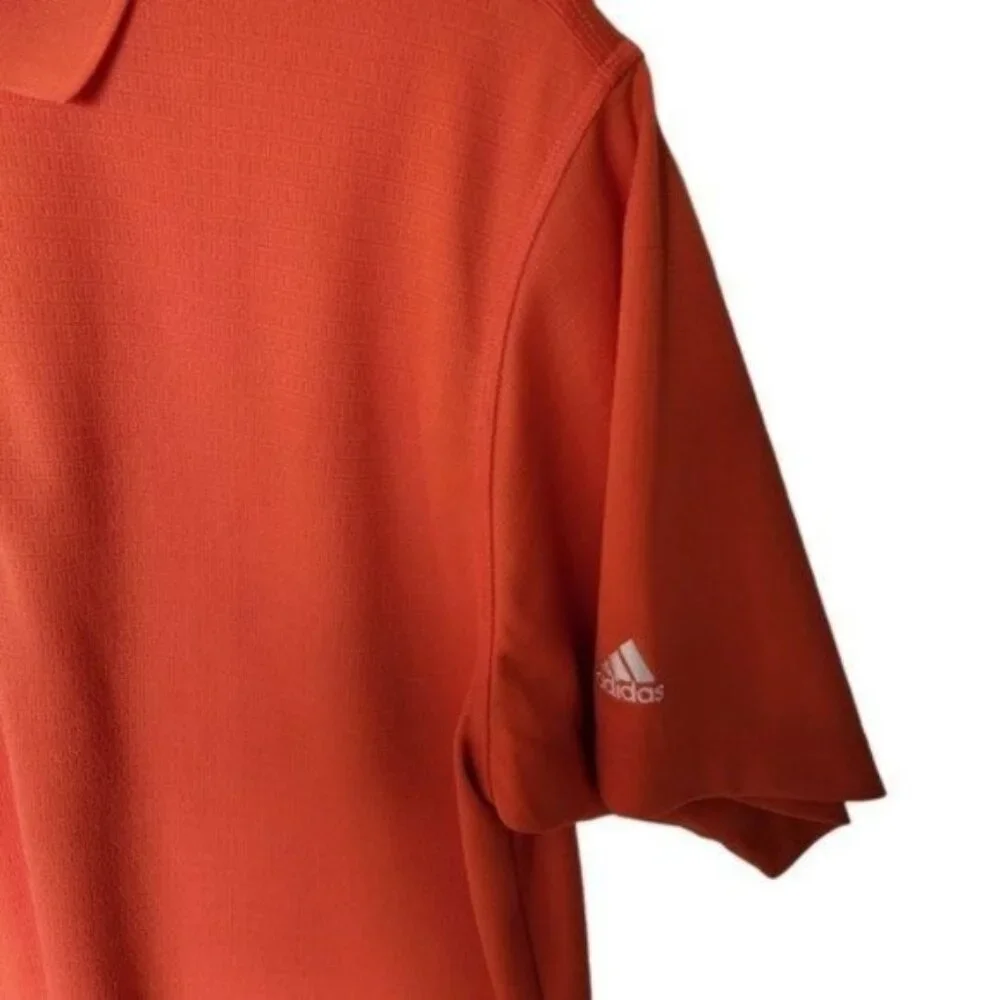 Adidas GOLF ClimaLite Orange Polo Shirt‎ Performance L Large